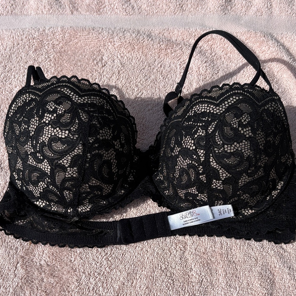 Gilligan & O'Malley Black Lace Push-Up Bra
